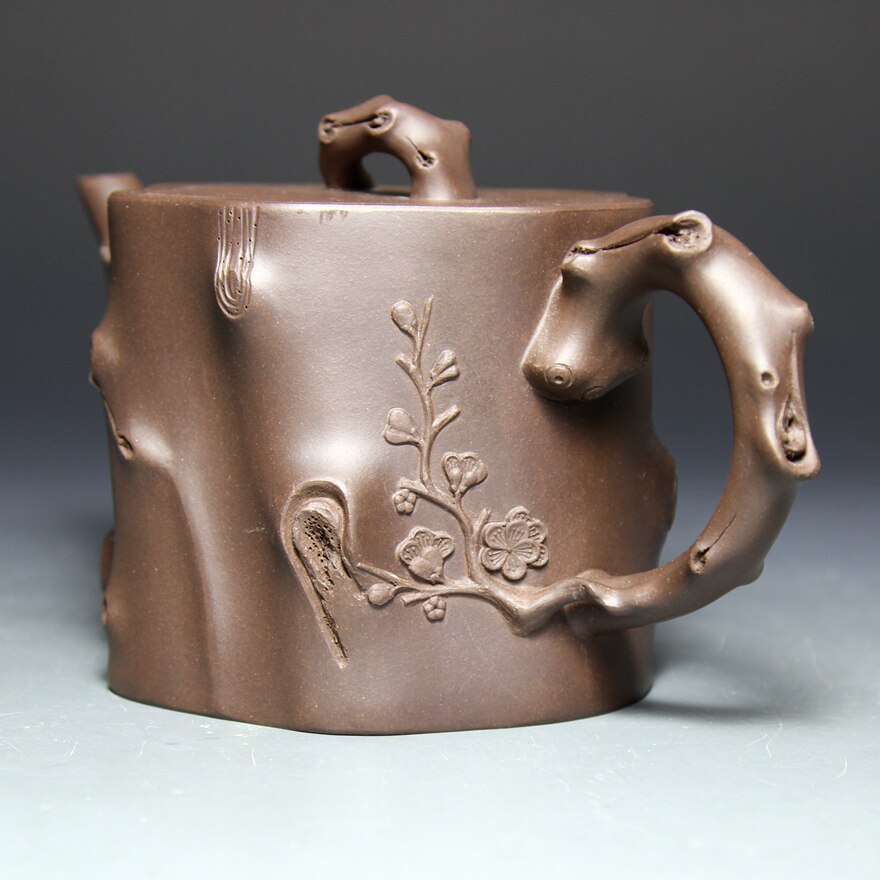 双十二紫砂陶瓷花货紫砂壶 国家级助理工艺美术师 吴六君 梅桩 475cc