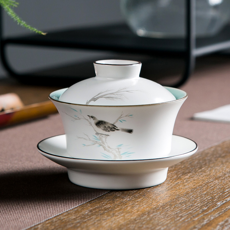 Jingdezhen ceramic only three tureen individual not hot your up large white porcelain cups with hand - made kunfu tea tea