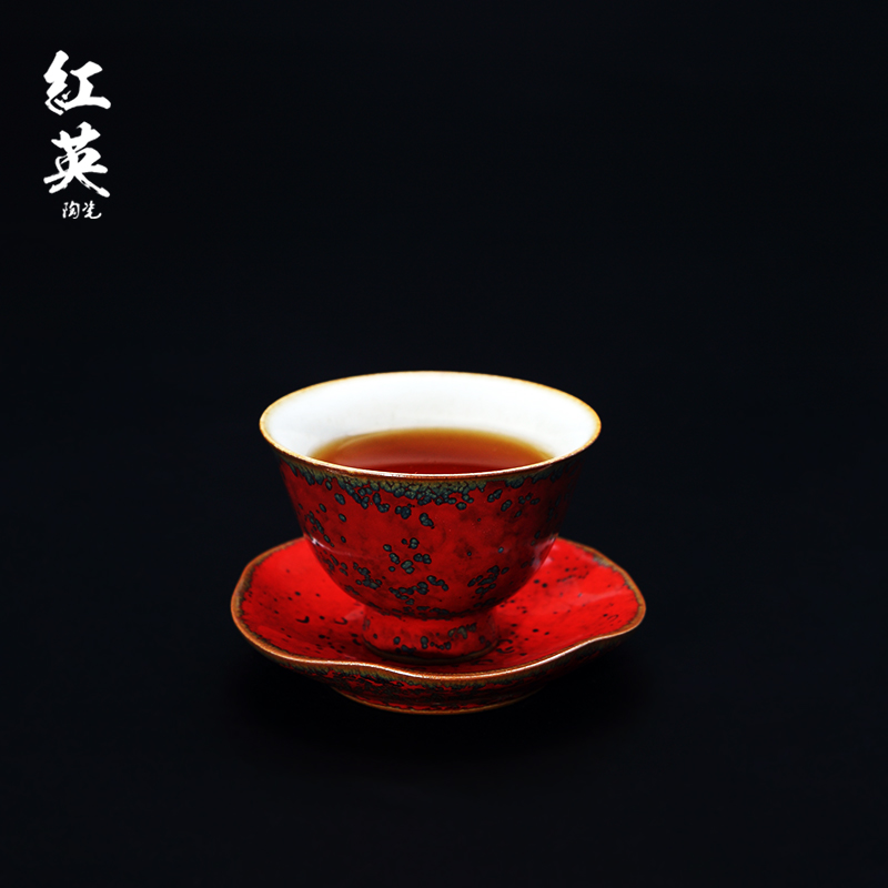 Red the jingdezhen ceramic cups of jun Red glaze up kung fu household hand - made the master sample tea cup cup single cup by hand