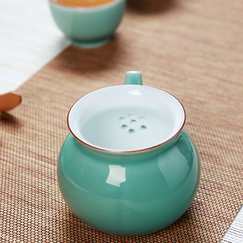 Jingdezhen color glaze porcelain kung fu tea set blunt tea ware home outfit tureen of a complete set of ceramic tea cups