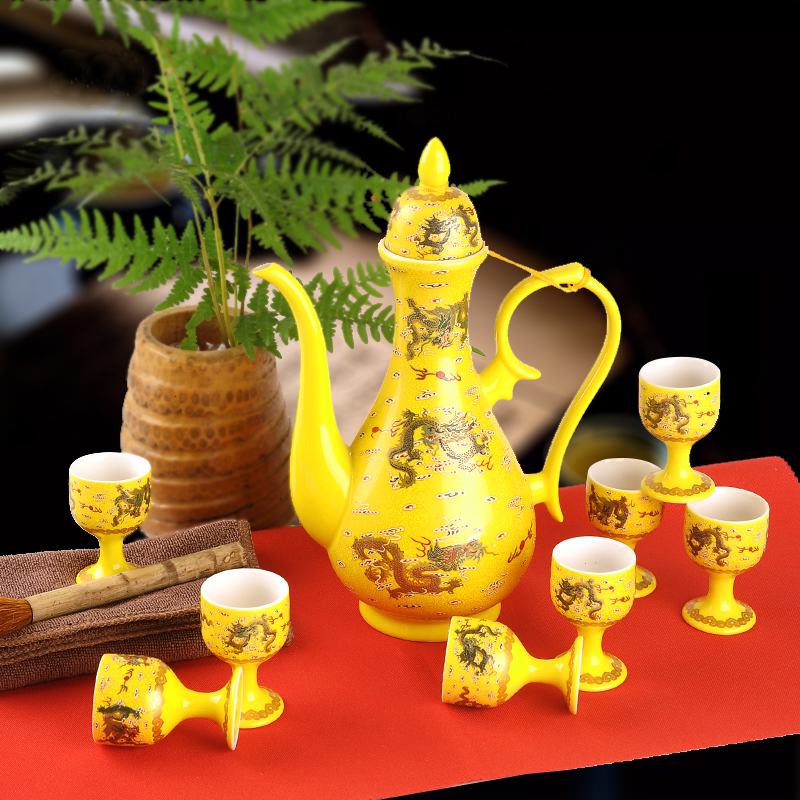 Jingdezhen ceramic antique wine suits for liquor cup home wine wine wine bottle palace