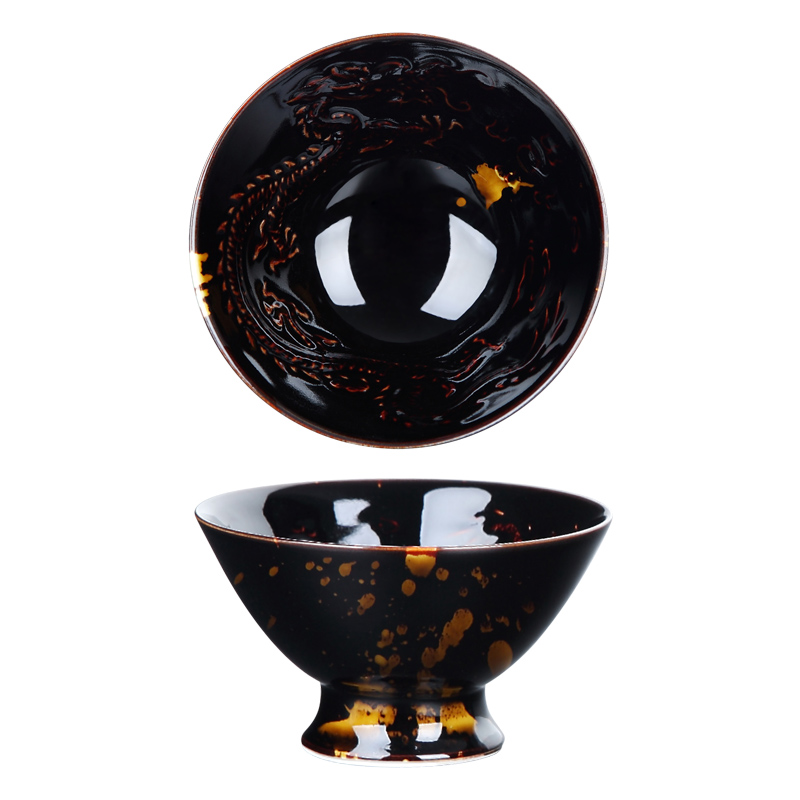 Hongying hawksbill jingdezhen ceramics glaze hand - cut built lamp that kung fu tea cup men 's and women' s large master cup sample tea cup