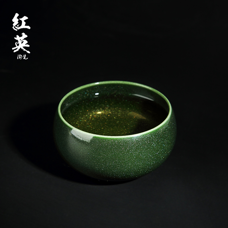 Red the jingdezhen ceramic sands glaze tea light cup bowl kung fu suit sample tea cup large master cup single CPU