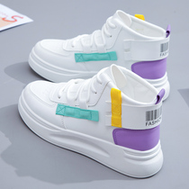 2021 autumn new high-top shoes women wild spring and autumn ins tide small white womens shoes explosive leisure sports autumn and winter