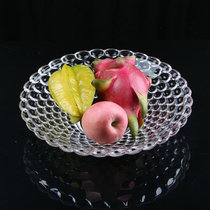 Bead point fruit plate transparent glass fruit plate living room large candy plate dried fruit bowl ktv bar