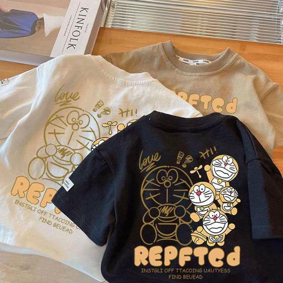Korean short-sleeved T-shirt in summer new style for children's short-sleeved boys and girls baby pure cotton Dorae children's top
Korean short-sleeved T-shirt in summer new style for children's short-sleeved boys and girls baby pure cotton Dorae children's top
