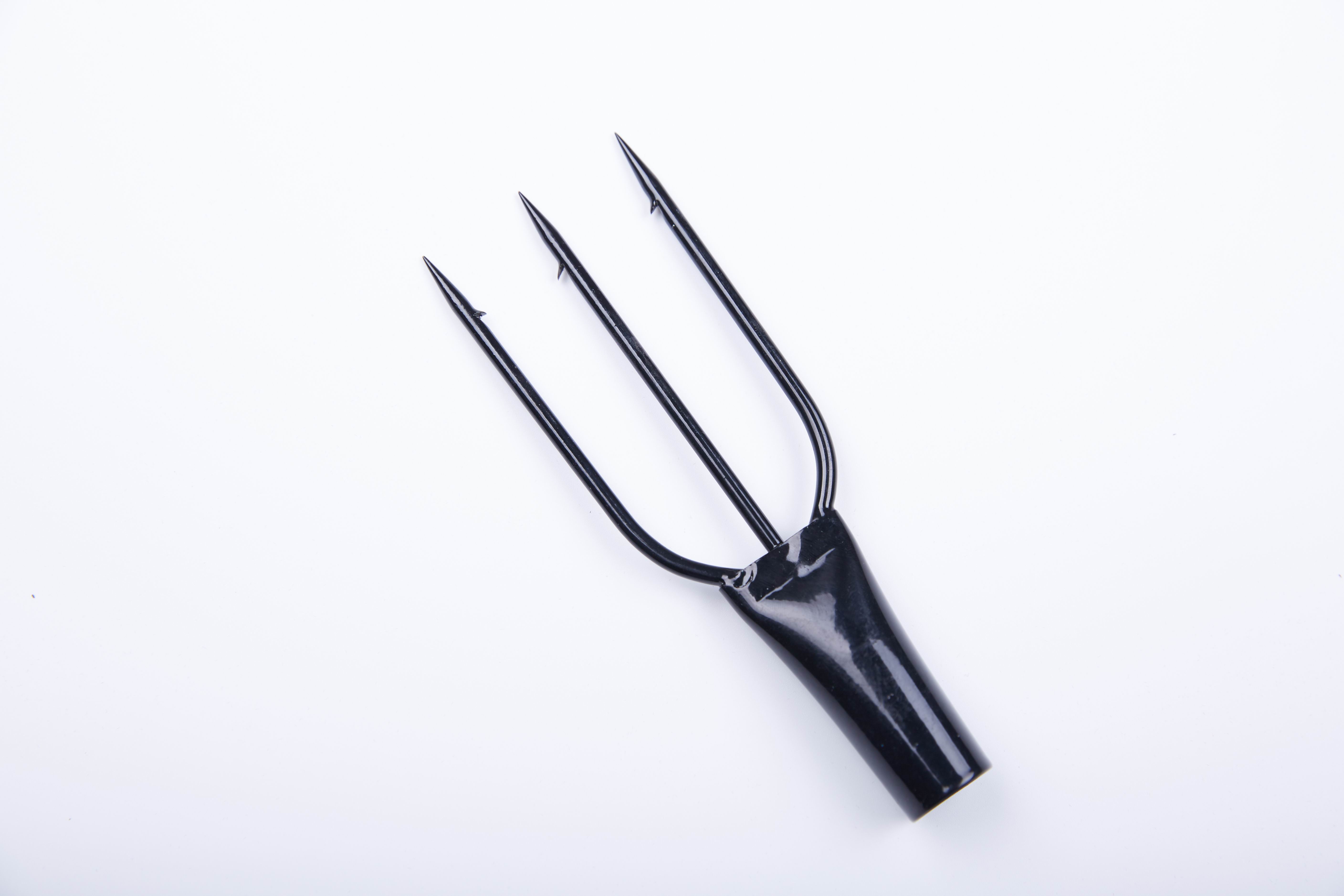 266黑色五齿不锈钢鱼叉带倒刺钢叉叉鱼器鱼渔具五叉冰钓鱼叉头