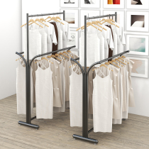 Double-deck coat rack hangs clothes shelves household bedroom does not occupy the space balcony multi-layer clothing pole