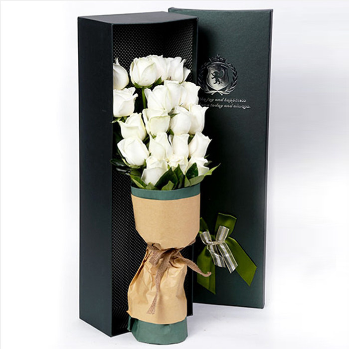 特价香槟玫瑰生日高档礼盒装鲜花北京速递母亲节同城花店送花19朵