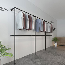 Wall wardrobe wall-mounted hanging clothes rack bedroom cloakroom homemade ceiling double-layer storage clothes drying rack