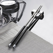 Japan M U J I E 3 1 6 antibacterial stainless steel chopsticks 304 Domestic non-slip silver iron high-end chopstick family 10 Double