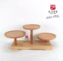 Art Pinders Bakery Bread Rack Baking Soft-mounted Flat Show Shelf Triple Solid Wood Display Table Bakery Cake Pendulum