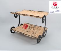 Art Pint Helper Baking Soft-mounted Display Prop Two Bilayer Iron Art Willow Editor Display Desk Swing Piece Egg Pastry Show Shelf