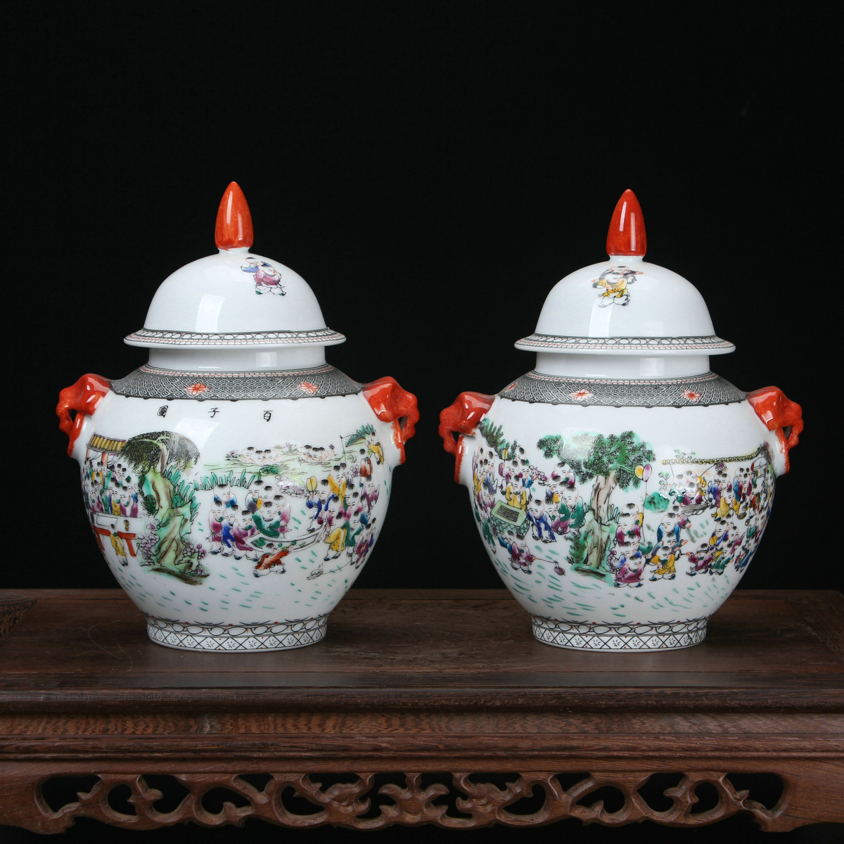 Jingdezhen ceramics vase high - grade hand - made pastel figure trumpet the general pot of classical Ming and the qing dynasties, the ancient philosophers arts and crafts