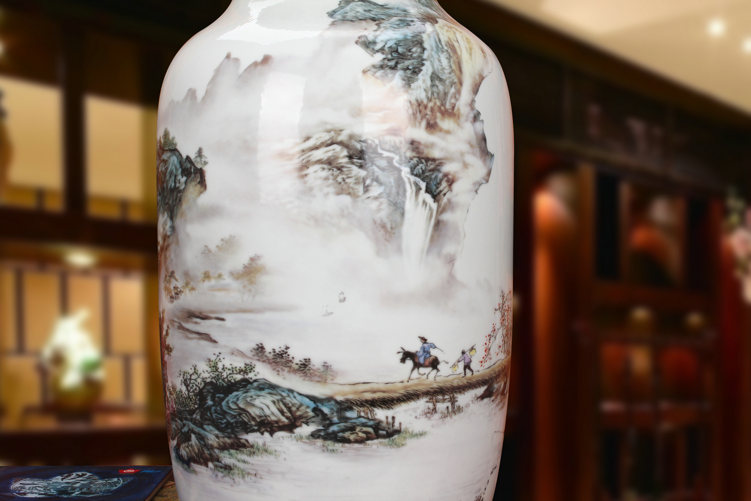 Jingdezhen ceramics idea gourd pastel landscape of large vases, modern Chinese style household craft feng shui furnishing articles