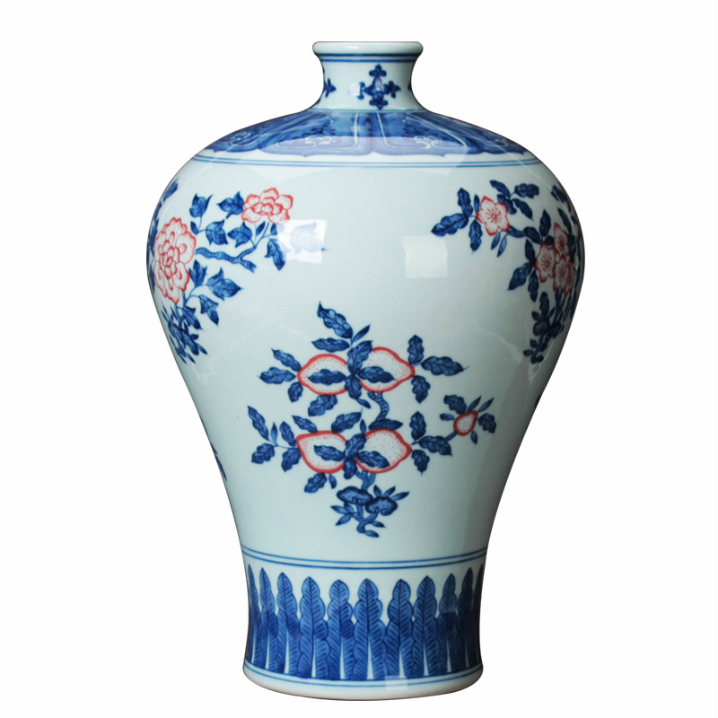 Jingdezhen ceramics vase hand - made porcelain youligong hongshan GuoMei bottles of modern Chinese style household decoration furnishing articles