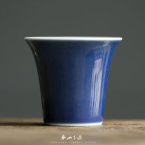 The mud can be dyed pure handmade Jilan tea cup Jingdezhen ceramic kung fu tea set Cup Master Cup individual cup