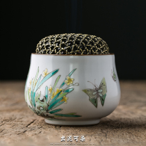 The mud can be dyed pure hand-made Ru kiln open incense burner Jingdezhen ceramic kung fu accessories household Incense Road aromatherapy