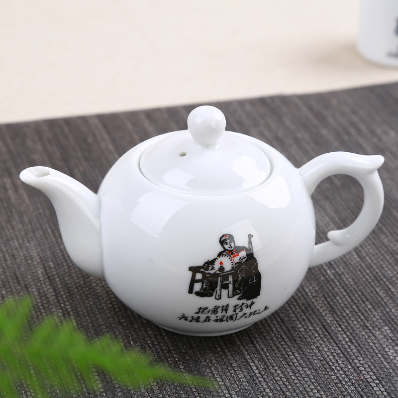 Ceramic tea set gift custom LOGO imitation enamel classic sayings retro nostalgia noggin mini suit the teapot