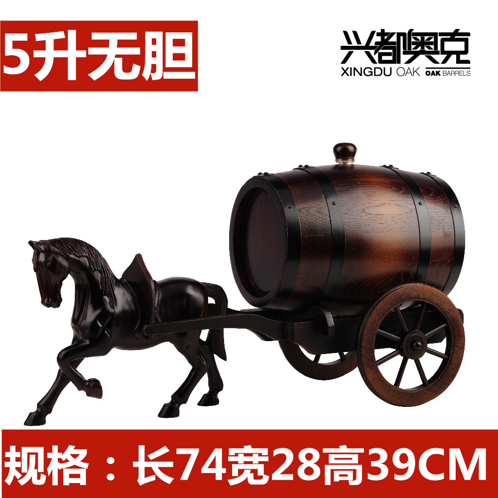 oak wine barrel solid wood hand-carved horse-drawn carriage home furnishings wine housewarming creative gifts oak barrel carriage
