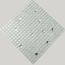 Self-adhesive white crystal diamond glass mosaic tile living room TV background wall frame bathroom Mediterranean wall sticker