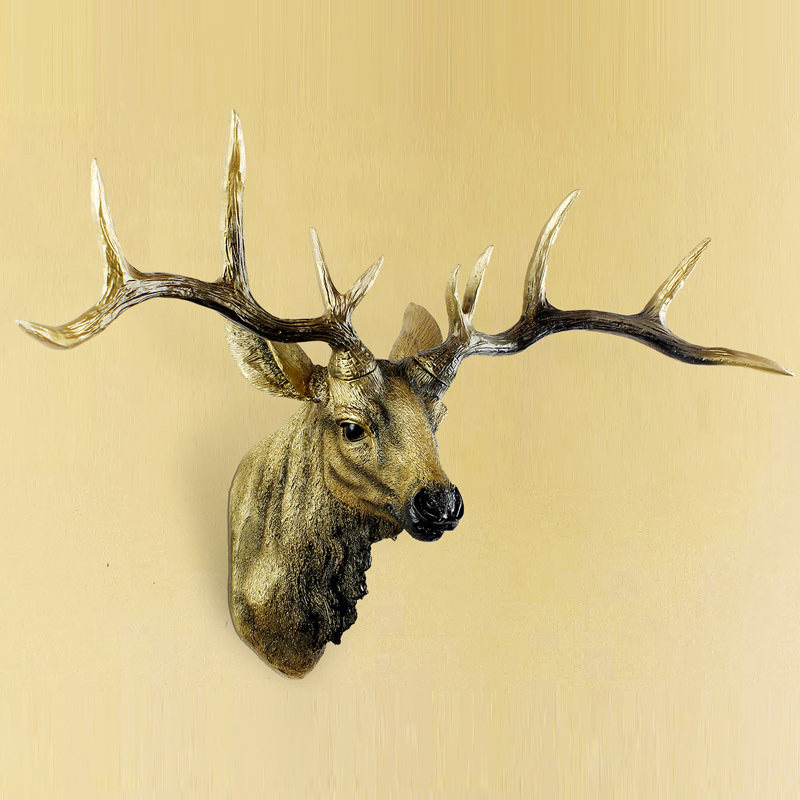 欧式鹿头壁挂美式家居壁饰电视背景墙上装修饰品创意墙面装饰挂件