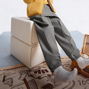 蕉下儿童卫裤秋冬加厚棉裤宝宝束腿裤休闲A类运动长裤男女童裤子