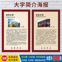 China University profile wall chart poster University inspirational famous school introduction Wall painting School classroom layout Decorative wall sticker