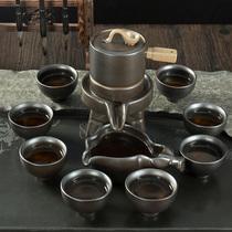 Five-grain Fengdeng complete set of coarse ceramics semi-automatic reuse stone grinding kung fu tea set anti-scalding tea maker