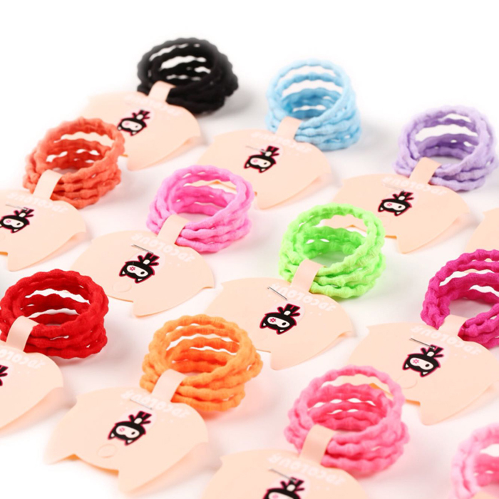 Korean version of hair accessories color small lotus root knot head rope does not fade or deform high elastic children's rubber band hair ring hair ring 6 1 group