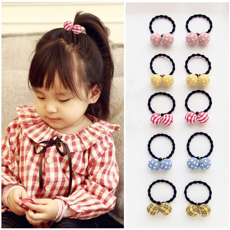 Children rubber band hair ring female colored mullet hair rubber band hair rubber band hair ring suede ball color small sugar bean hair adorned with 10 only