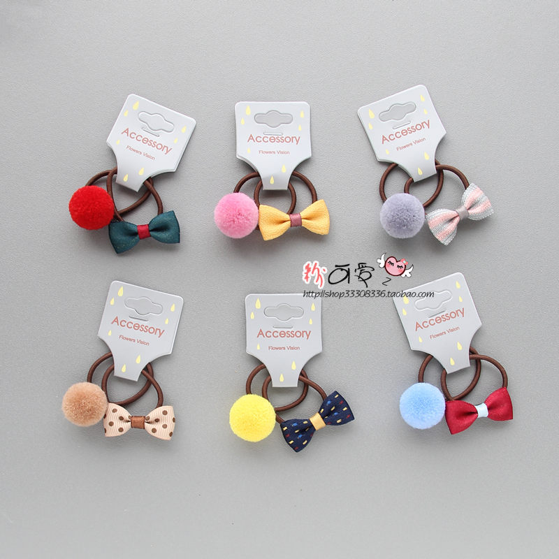 Korean children's hair - decorated fur butterfly - knot baby hair - circle baby hair ring without dampening leather band