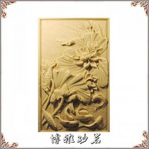 The sandstone sculpture relief has more than a year of Chinese screen stereo mural background wall painting background wall decoration