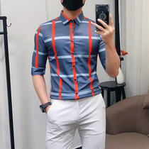 Summer fashion plaid short sleeve shirt men Korean fashion slim thin British non-iron casual Half sleeve shirt