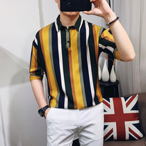 Half sleeve shirt men Korean casual versatile young handsome pullover mid-sleeve shirt summer short sleeve shirt