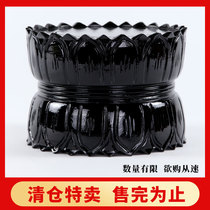 Mahogany carving crafts base Solid wood lotus base plus high round Guanyin Buddha statue decoration Qishi base