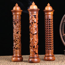 Mahogany incense burner Household indoor aromatherapy stove Incense insert incense holder Sandalwood stove incense burner Zen vertical incense burner Incense Buddha