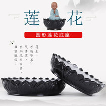 Buddha statue base Solid wood Guanyin Bodhisattva Lotus seat dedicated to Buddha Round wooden ornaments strange stone incense burner base