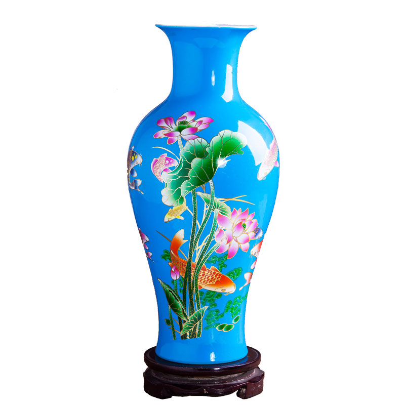 Jingdezhen ceramic Chinese red vase furnishing articles sitting room of Chinese style restoring ancient ways is the dried flower arranging household porcelain decoration