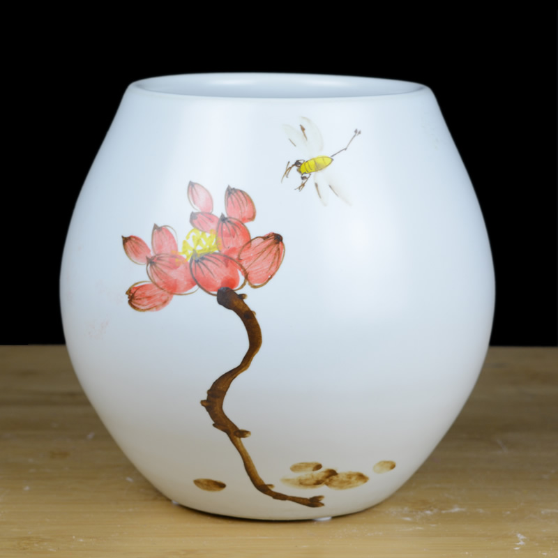 Jingdezhen ceramic hand - made vases, dried flowers, flower arrangement sitting room TV ark of new Chinese style household adornment handicraft furnishing articles