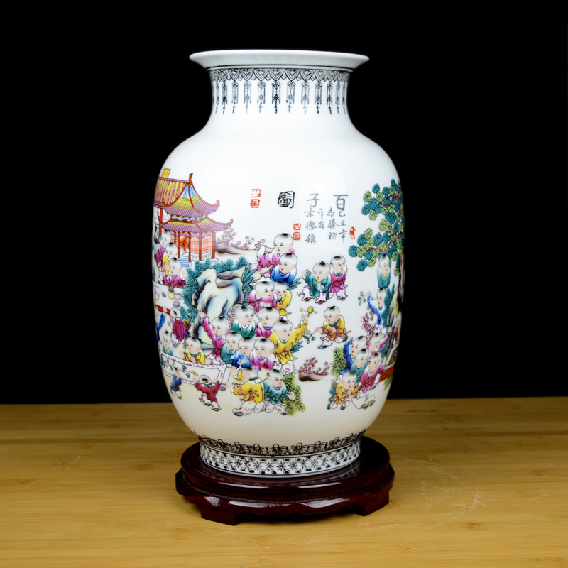 Jingdezhen ceramics powder enamel archaize figure vase large sitting room of Chinese style restoring ancient ways is the ancient philosophers home furnishing articles
