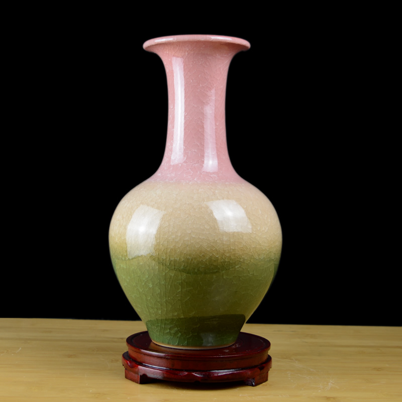 Chinese style restoring ancient ways of jingdezhen ceramics color crack glaze vase sitting room dry flower arranging flowers home furnishing articles