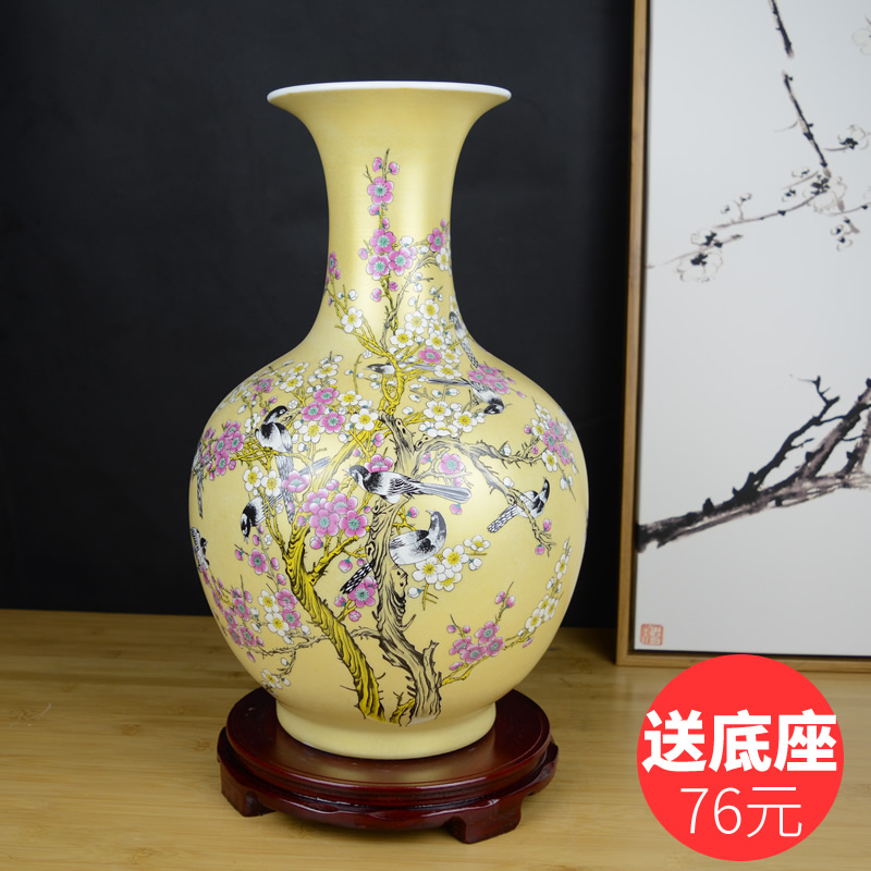 Jingdezhen ceramics powder enamel annunciation vase decoration of modern Chinese style living room home wine ark, adornment furnishing articles