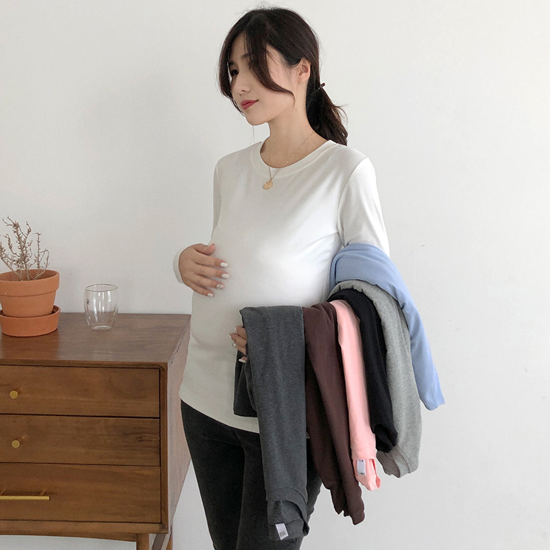 Pregnant women's autumn clothing 2023 new loose pure cotton long sleeve spring autumn season t-shirt autumn and winter within a hitch-shirt compassionate-Taobao