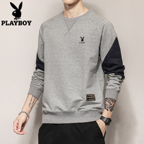 Playboy sweater mens spring and autumn new round neck ins trend loose long sleeve hooded thin top clothes