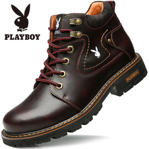 Floral Playboy mens boots Summer new dermis Martin boots Mens High Help Inn Wind Short boots cotton shoes men Overalls boots