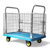 Grid trolley Grid trolley Logistics cage truck Warehouse fence pull truck Flat trolley