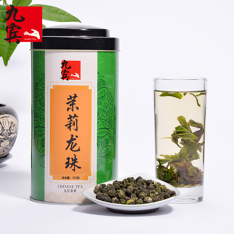 2016新茶茉莉花茶  茉莉龙珠 浓香型茉莉花茶叶250克 九宾茶叶产品展示图1