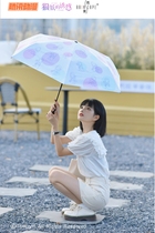 Tencent Cartoon Umbrella Cat Selfie Temptations Official Perimeter Sunny Umbrellas Secondary Meta Super Light Black Gum Sunscreen Woman