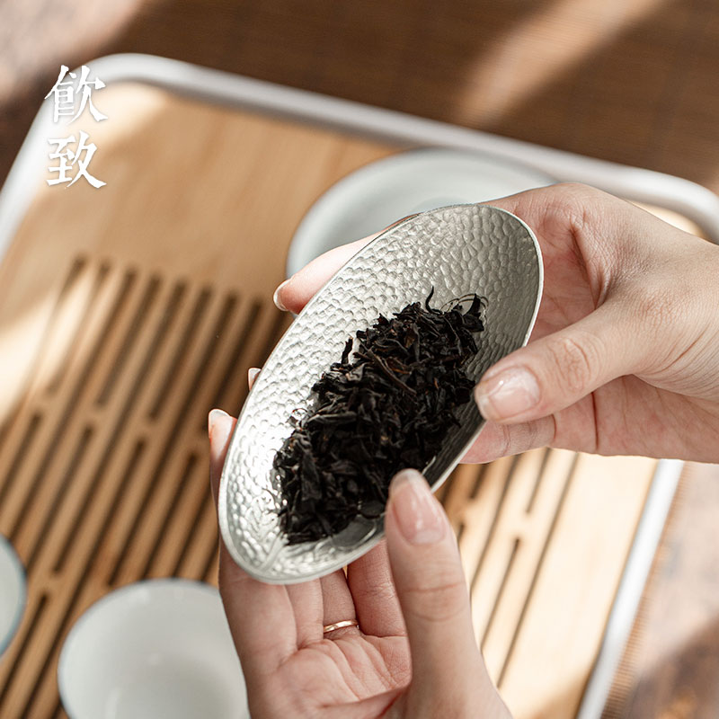 Ultimately responds tea holder by hand to admire the pure tin, Japanese style restoring ancient ways of tea is tea ChaZhen zen two woolly 6 gentleman tea set to zero